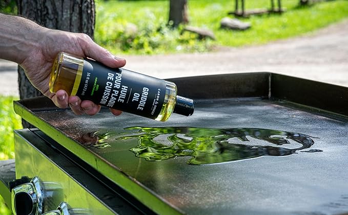 CARON & DOUCET Griddle Seasoning & Cleaning Oil | 100% Plant-Based & Food Grade | Best for Seasoning, Restoring, Curing and Care (16 oz)