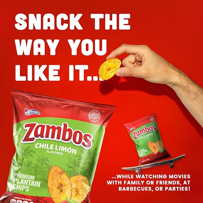 Zambos Plantain Chips Chile Limon (Pack of 12)