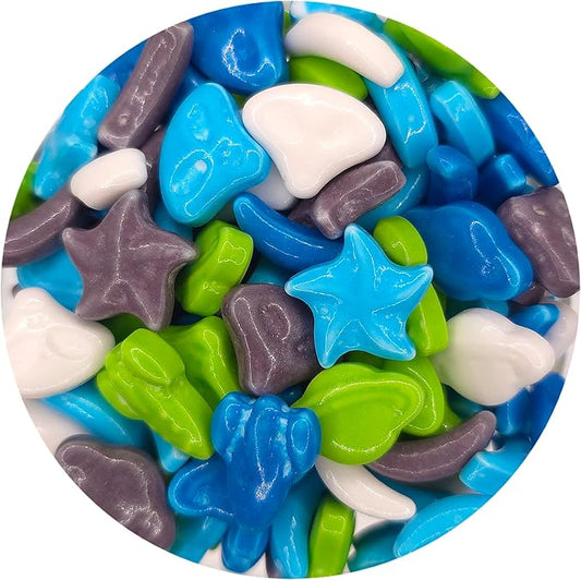 NCS Outer Space Blue, Purple, White, and Lime Green Space Ship, Alien, Planet, Moon and Star Edible Candy Sprinkles, 8 ounces - Great for Cupcakes, Cookies, Cakes, Cakes Pops, Donuts