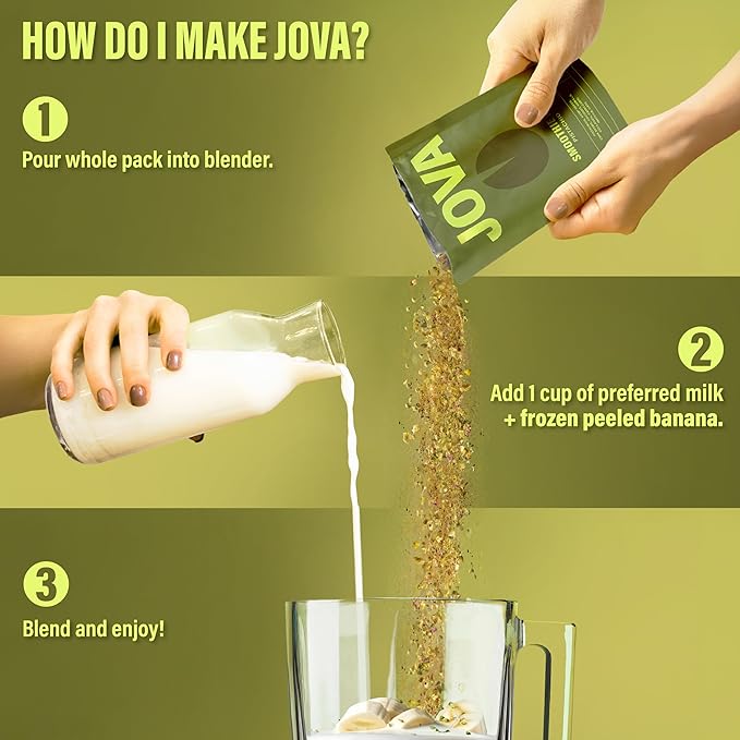 JOVA Smoothie Variety Pack | Nutritious, Delicious & Ready in 1 Minutes | 22g+ Protein (Gluten-Free, Non-GMO, High Fiber, USA Made), 12-Pack