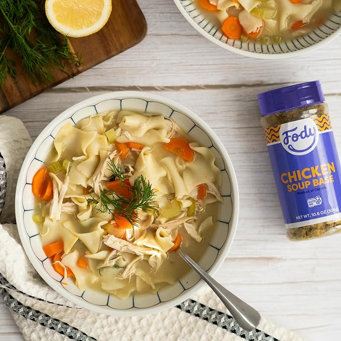 Fody Foods Chicken Soup Base & Seasoning, 10.6 Oz, Ready to Use, Garlic and Onion Free, Low FODMAP Certified, Gut & IBS Friendly, Non-GMO, Gluten Free