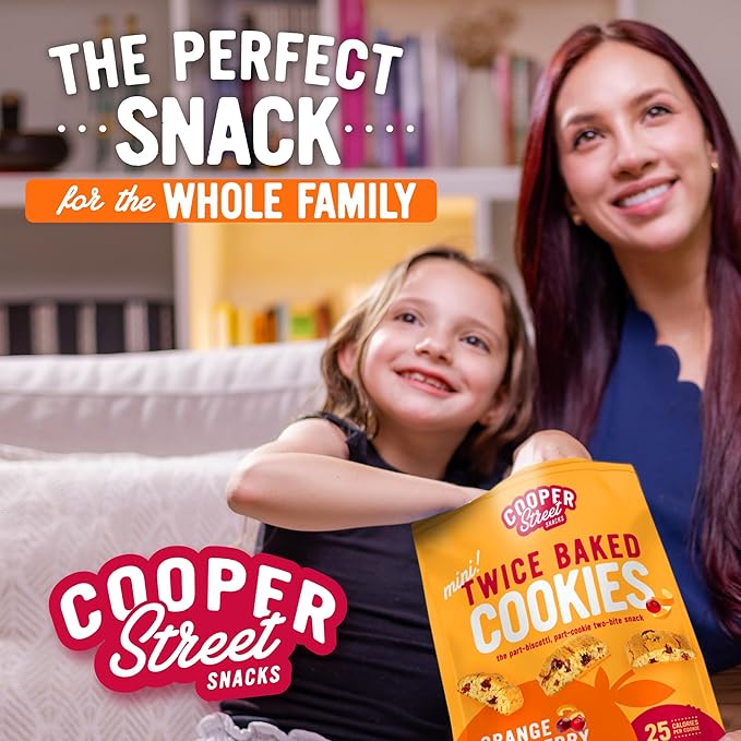 Cooper Street Twice-Baked Orange Cranberry Biscotti Cookies (16 oz - Pack of 4) ??Over 50 Biscotti per Bag Loaded with Real Fruit, Italian Style Snacks with Coffee or Tea - Dairy, Peanut & Soy Free