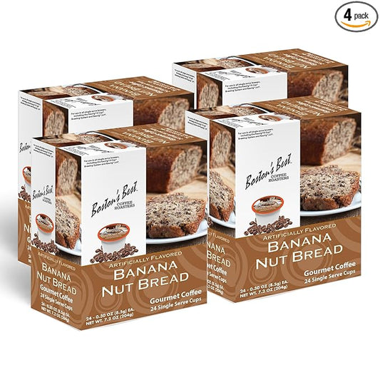 Boston’s Best - Banana Nut Bread Flavored Delicious Gourmet Coffee Compatible with Keurig Coffee Maker, 24 Count (Pack of 4)