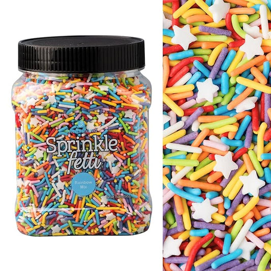 Sweets Indeed, Bulk Sprinkles, 1.3 pounds, Sprinkle Mix, Perfect for Cake Decorations, Baking Ice Cream Cookies Cupcake Topper (Rainbow)