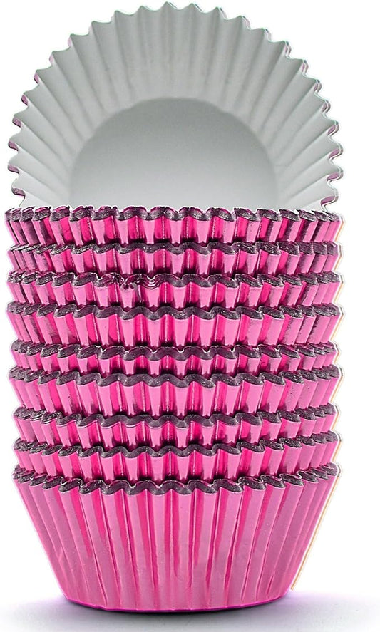 200 Pcs Pink Foil Cupcake Liners Standard Baking Cups Muffin Paper Cases