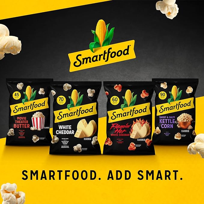 Smartfood Popcorn, White Cheddar, 1.875 Oz (Pack of 6)