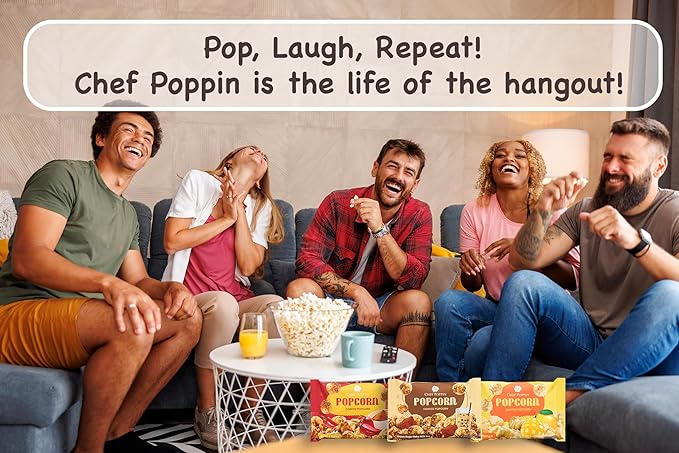 CHEF POPPIN Asian-Style Gourmet Flavored Popcorn, Non-GMO Corn, All Natural, Brown Sugar Boba Milk Tea, 50g, 1.76 oz