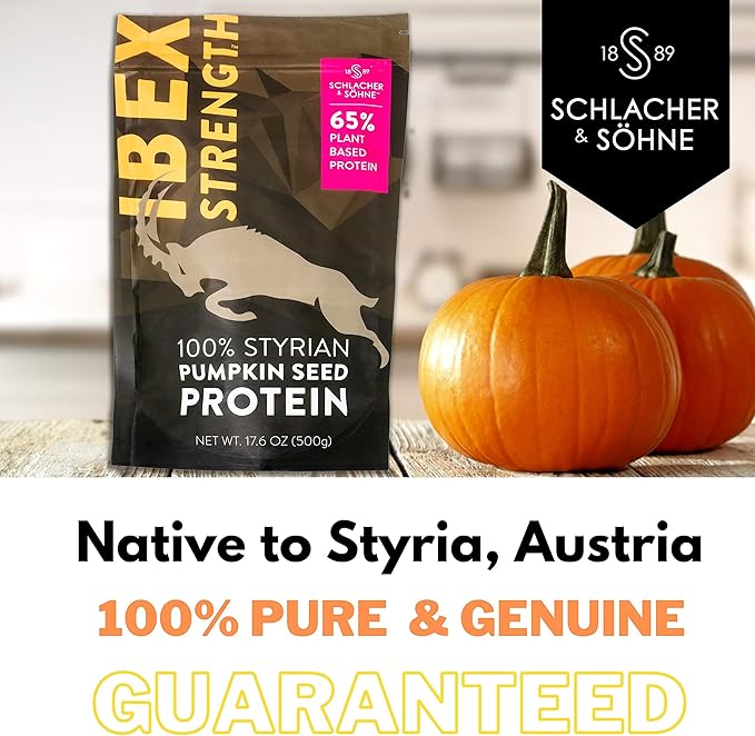 Schlacher & Söhne Styrian Pumpkin Seed Protein Powder: 100% Pure, Plant Protein, Non GMO, Gluten Free, Vegan, No Additives, Boost?™s Immune System, Improves Digestion, Made in Austria 17.6 OZ