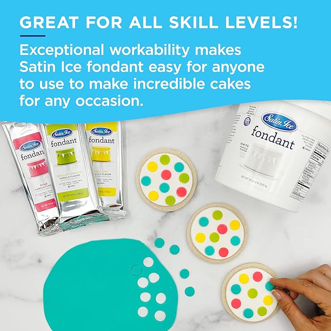 Satin Ice Fondant for Cake Decorating, Dark Chocolate (2 Pound)