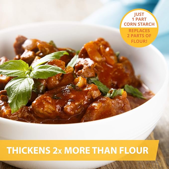 Roots Circle 100% Pure Corn Starch | 2 [17oz] Airtight Containers | All Natural Thickener for Soups, Stews, Gravy, Baking Pies, Puddings & Cakes | Gluten-Free, Non-GMO, Vegan, Kosher, Food-Grade