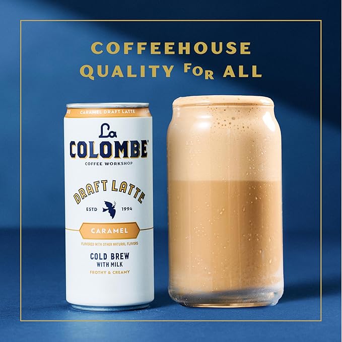 La Colombe Coffee, Caramel Draft Latte, 11 fl oz Cans (Pack of 12), Coffeehouse Quality Cold Brew, Specialty Grade Coffee Beans, Ready-to-Drink On-the-Go