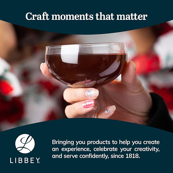 Libbey Capone Speakeasy Coupe Cocktail Glasses, Set of 4
