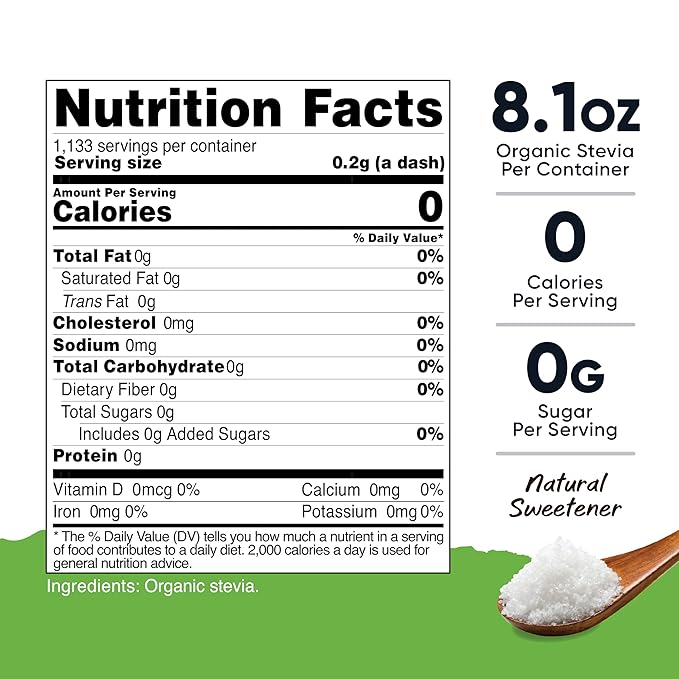 Nutricost Pantry Organic Stevia, Natural Sweetener 8 oz - GMO-Free, Gluten-Free