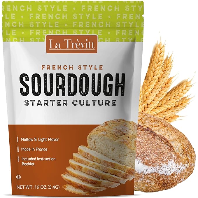 Sourdough Starter Culture French Style - Artisinal Dehydrated Sourdough Culture - Homemade Artisan Bread - Fast Activating - Dehydrated Live Culture Bread Mix - Easy Instructions - KOSHER - By LA Trevitt
