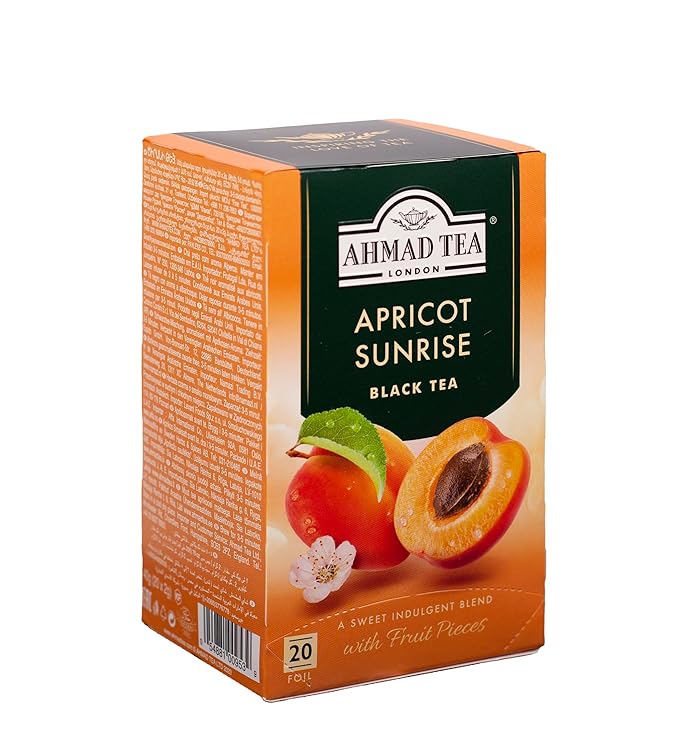 Ahmad Tea Apricot Sunrise Black Tea, 20 Count, Pack of 6