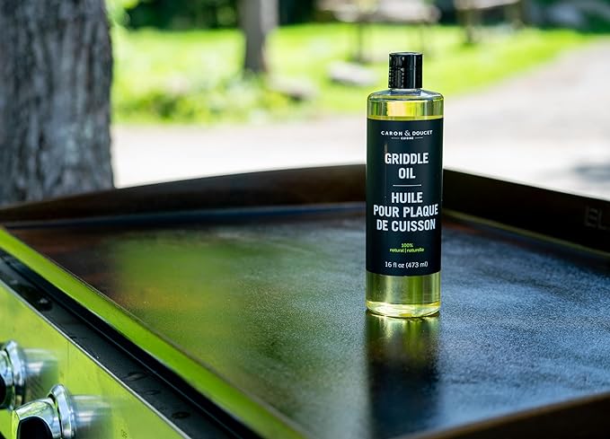 CARON & DOUCET Griddle Seasoning & Cleaning Oil | 100% Plant-Based & Food Grade | Best for Seasoning, Restoring, Curing and Care (16 oz)