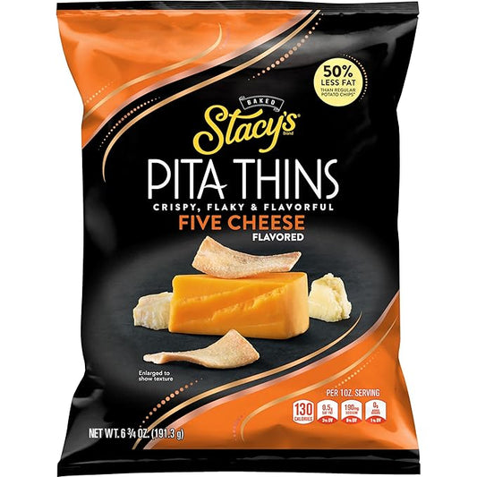 Stacy's Pita Thins, Five Cheese, 6.75 oz Bag
