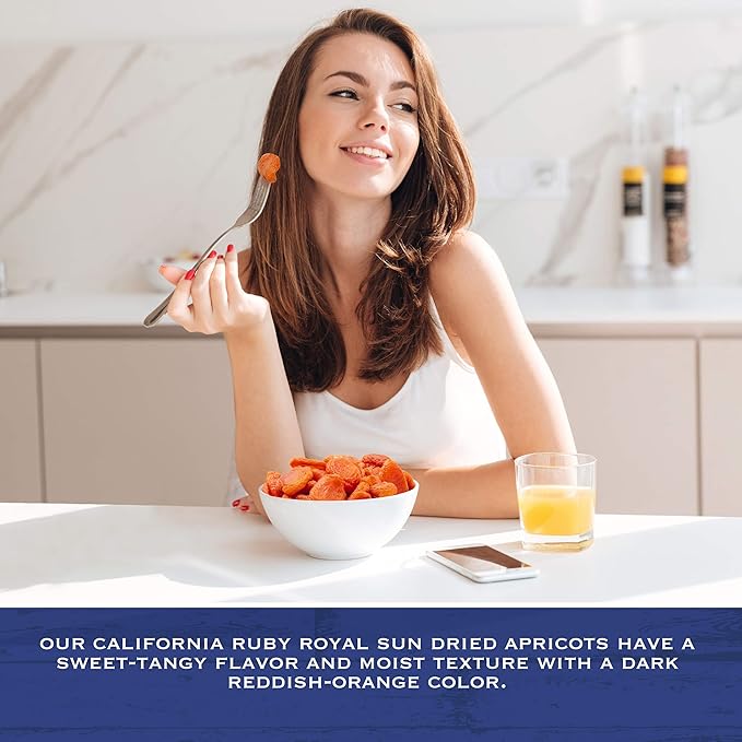 Traina Home Grown California Sun Dried Ruby Royal Apricot Halves - SEASONAL/LIMITED - Healthy, No Sugar Added, Non GMO, Gluten Free, Kosher Certified, Vegan, Packed in Resealable Pouch (2 lbs)