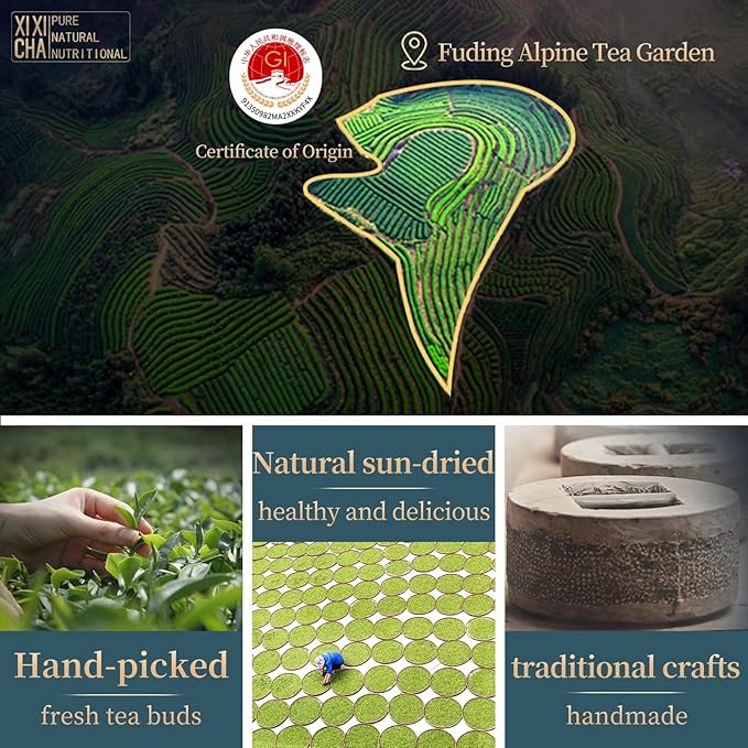 XIXICHA Shoumei White Tea Cake 300g/10.6oz Chinese Tea Fuding White Tea Aged 2017 Old Shou Mei Tea Beautiful Gift Packaging 白茶 寿眉老白茶 茶饼 福鼎白茶