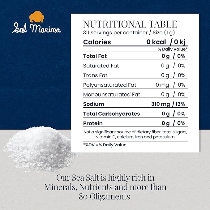 SAL MARINA | Unrefined Colima Sea Salt 11oz - Harvested Hand | Kosher Salt 100% Natural - Vegan Gluten Free Organic Table Salt Seasoning Food
