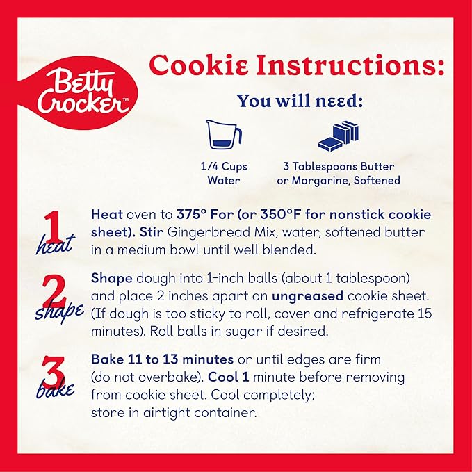Betty Crocker Gingerbread Cake and Cookie Mix, 14.5 oz. (Pack of 12)