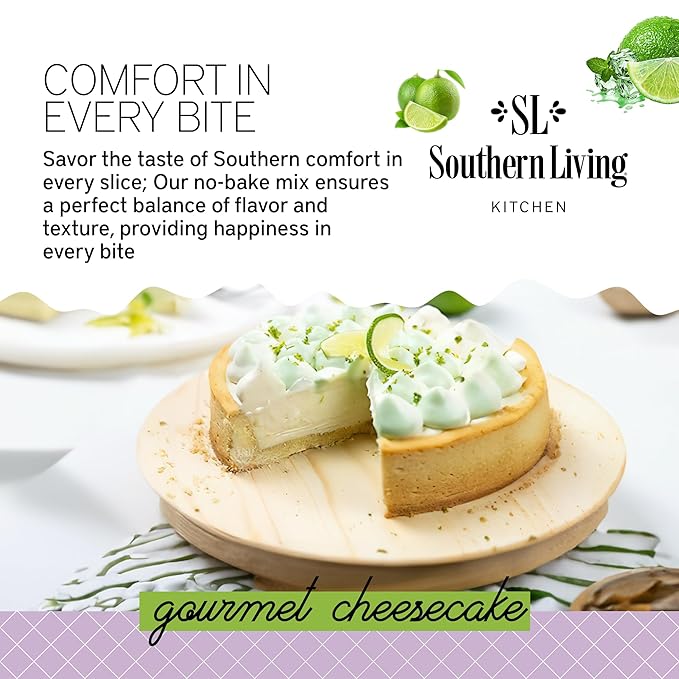 Gourmet Cheesecake Mix, No Bake Cheesecake Cake Mix, Key Lime Cheesecake by Southern Living, Rich, Creamy, Moist and Fluffy Whipped Topping