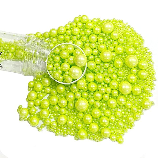 Sprinkles Edible Green Pearl Sugar Sprinkles Candy 142g/5.01oz Mix Size Green Pearls Baking Cupcake Toppers Cookie Ice Cream Decorations for Wedding Parties Valentines Day Halloween Christmas