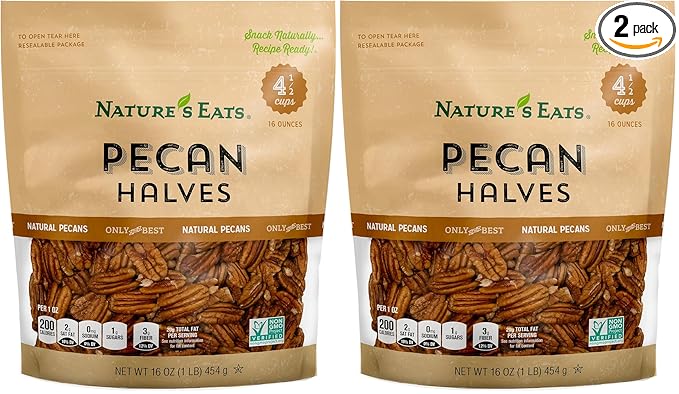 Nature's Eats Halves, Pecan, 16 Ounce (Pack of 2)