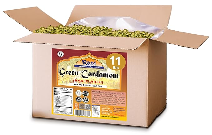 Rani Green Cardamom Pods Spice (Hari Elachi) 176oz (11lbs) 5kg Bulk Box ~ All Natural | Vegan | Gluten Friendly | NON-GMO | Product of India