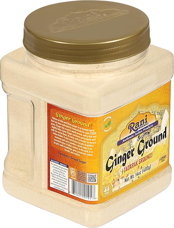 Rani Ginger (Adarak) Powder Ground, Spice 14oz (400g) PET Jar ~ All Natural | Vegan | Gluten Friendly | NON-GMO | Kosher | Indian Origin