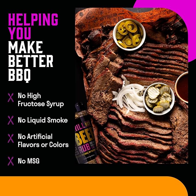 Hey Grill Hey | Beef Rub 11.7 oz | NBBQA Award Winning Rub. Geat brisket seasoning, burger seasoning, steak seasoning, veggies and more.