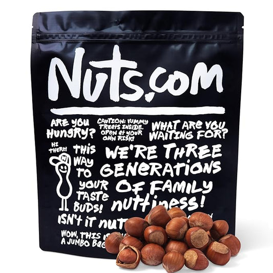 Nuts.com Oregon Hazelnuts in Shell, Filberts 3 lb Bag - Whole Raw Jumbo Hazelnuts - Gourmet, Freshly Harvested, Non-GMO, for Cooking, Baking, and Snacking