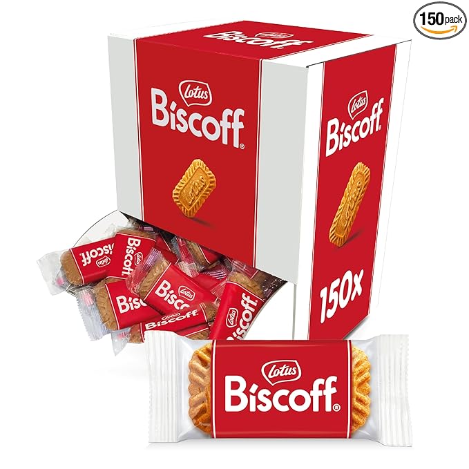Lotus Biscoff Cookies – Caramelized Biscuit Cookies – 150 Cookies Individually Wrapped – Vegan, 0.2 Ounce (Pack of 150)