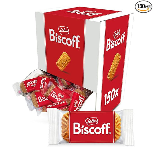 Lotus Biscoff Cookies – Caramelized Biscuit Cookies – 150 Cookies Individually Wrapped – Vegan, 0.2 Ounce (Pack of 150)