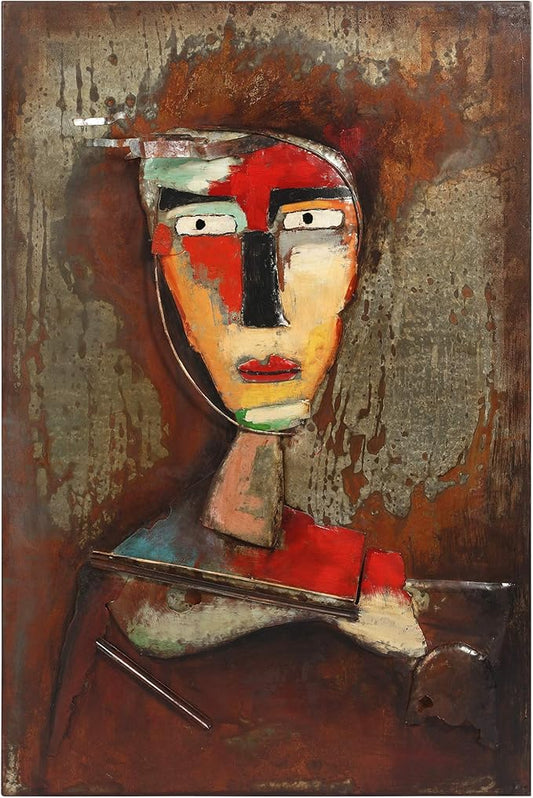 Empire Art Direct Homme III Mixed Media Iron Hand Painted Dimensional Wall Art, 48" x 32" x 2.2", Ready to Hang