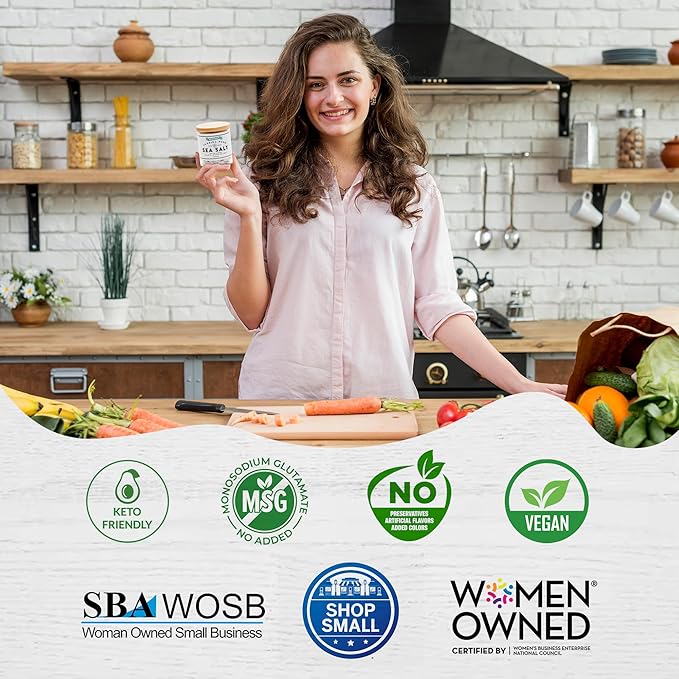 FLORIDA PURE Rosemary Sea Salt 80+ Mineral Sea Salt Unrefined, Non Iodized Natural Sea Salt for Baking, Cooking, Seasoning & Enhancing Taste, Rich in Taste Rosemary Salt, Flaky Sea Salt (1.8 oz Jar)