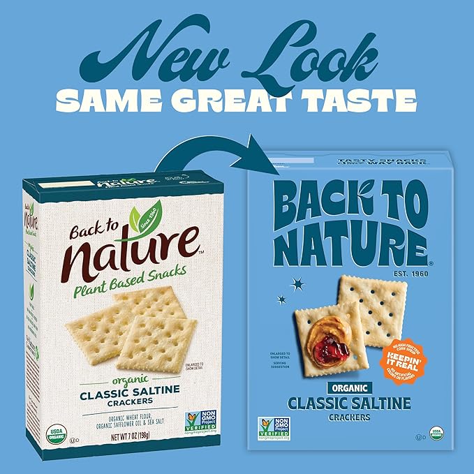 Back To Nature Organic Classic Saltine Crackers, Dairy Free, Non GMO, 5.5 Ounces (Pack Of 6)