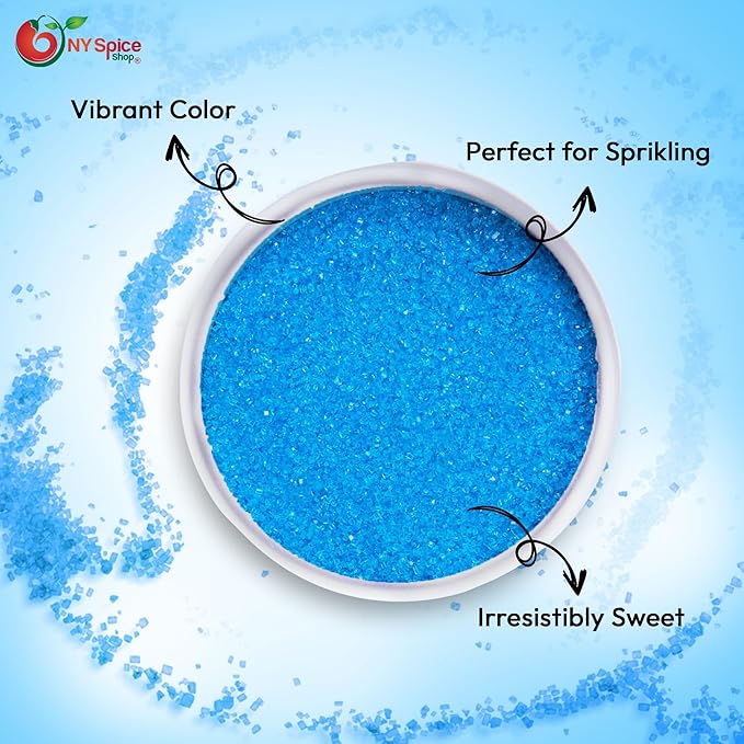 NY Spice Shop Light Blue Sanding Sugar - 3 PoundSweet Colorful Edible Sprinkles For Candy Dish - Sugar Sprinkles For Cake Decorating Cookies Basket & Dishes