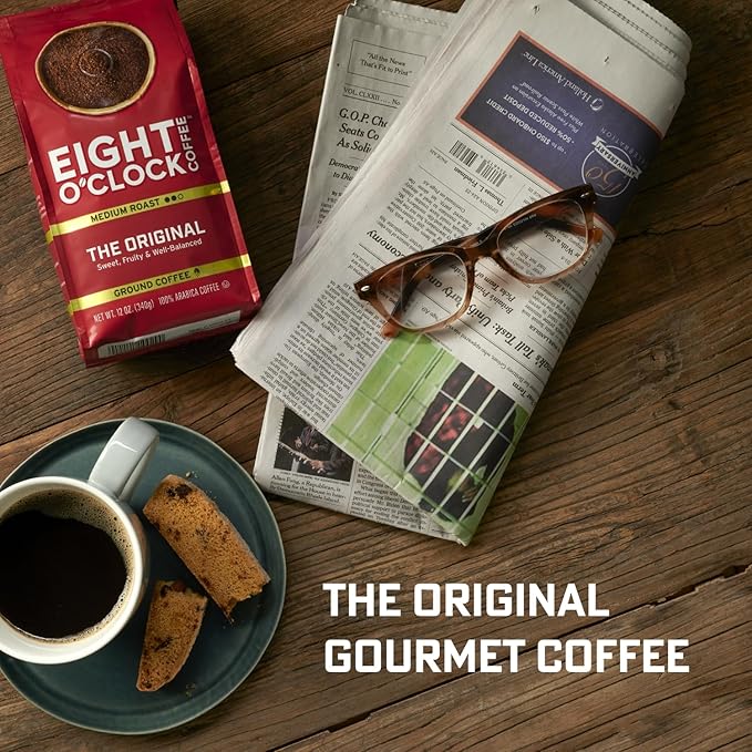 Eight O'Clock Coffee The Original Ground Coffee, Medium Roast, 21 Ounce (Pack of 1) - Sweet, Fruity, Well Balanced