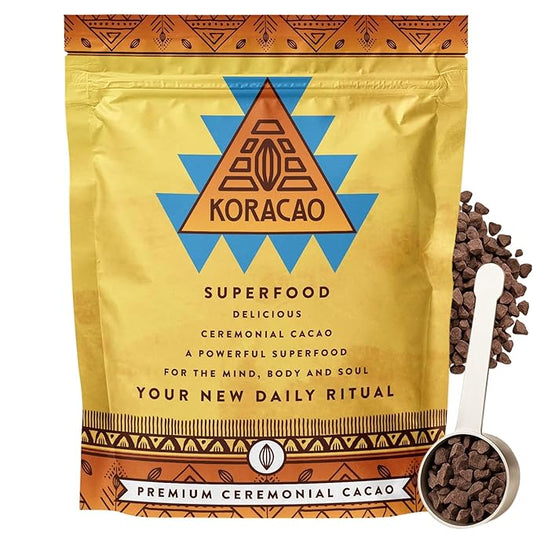 KORACAO Sustainably Harvested Cacao | Ideal Superfood for Everyday Bliss | Ceremonial Grade Cacao | Enhance Your Spiritual Journey with Ancient Superfood Delight - 1/2 Pound
