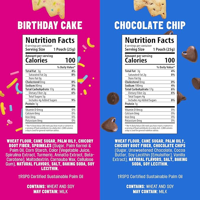 Mavericks Snacks Bolt Cookies Variety Pack ??Healthy Snacks for Kids & family ??Low Calorie Chocolate Chip & Birthday Cake Varieties; 2 Nutritious Snack Boxes - (16 Count Snack Packs Inside)