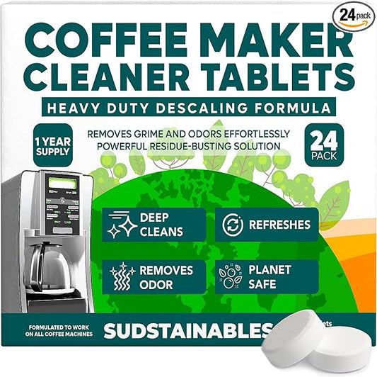 Coffee Maker Cleaner Tablets ??Descaling & Cleaning Solution for Coffee Makers, Pot, Espresso Machines ??Compatible with Breville, Miele, Keurig, DeLonghi, Nespresso & More ??Removes Stains & Oils