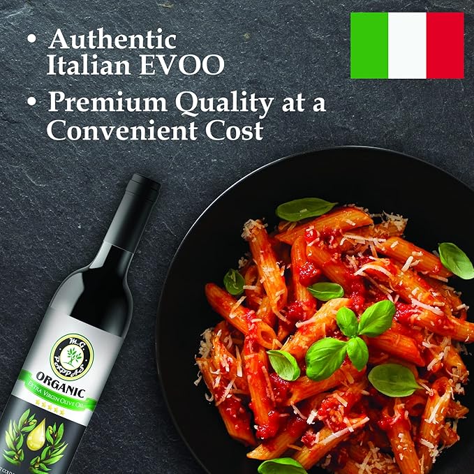 M.G. PAPPAS Italian Organic Olive Oil Extra Virgin Cold Pressed Award Winning, Unfiltered EVOO, Gluten-Free, Allergens Free Italian Olive Oil - Perfect for Salads, Dipping, Cooking, 16.9 Oz (500ml)