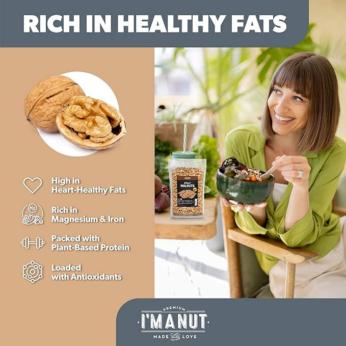 Premium Raw Chopped Walnuts 32oz (2 lb) - 100% Natural, No-PPO, Non-GMO, Batch-Tested Gluten & Peanut Free, Kosher, Small Batch Quality