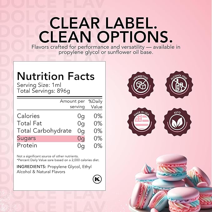 Dolce Flav Cotton Candy Flavoring ??32 oz. ??Premium Water-Based Extract for Ice Cream, Boba, Desserts, Beverages & Baked Goods | Great for Cafés, Bakeries & Restaurants