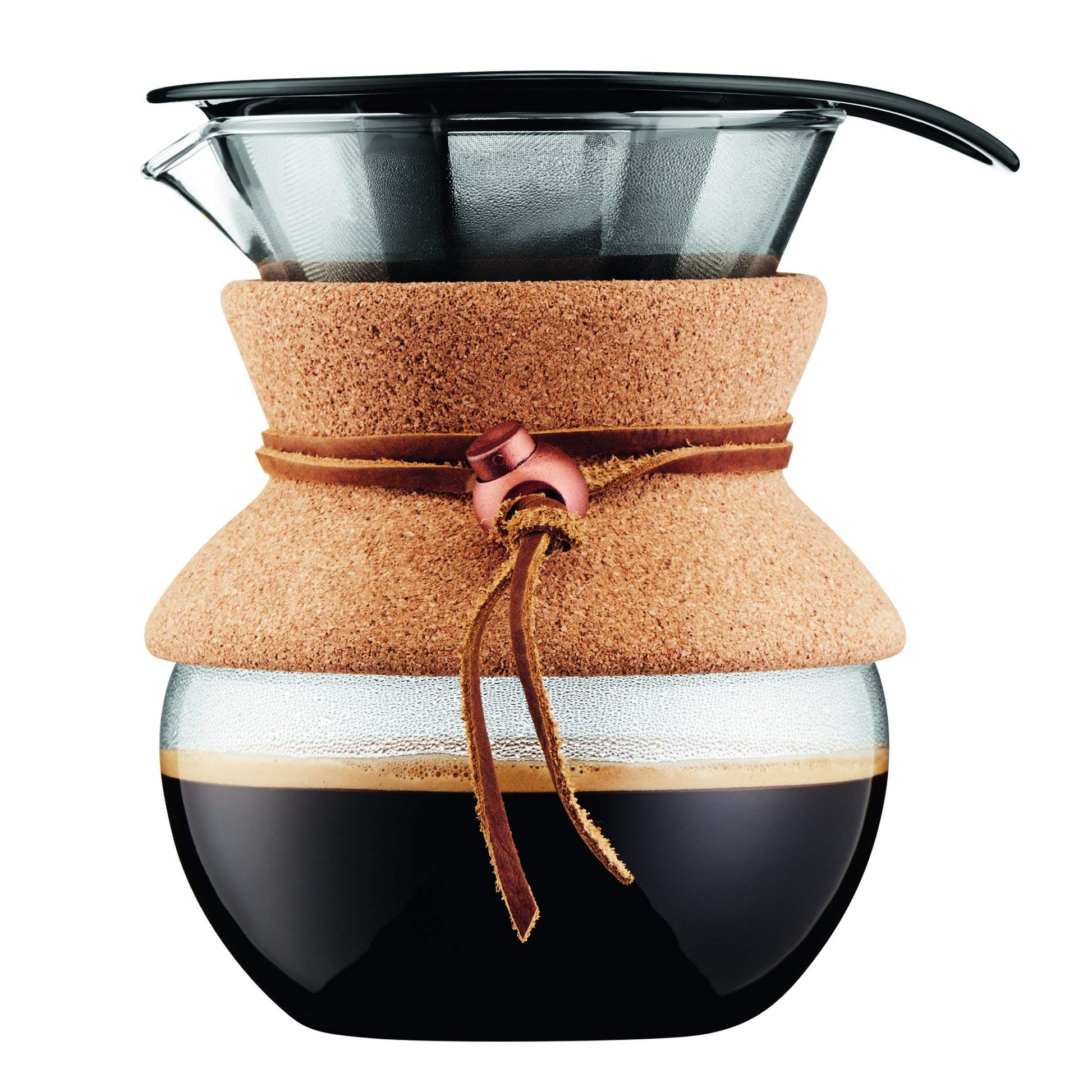 Bodum 17oz Pour Over Coffee Maker, High-Heat Borosilicate Glass with Reusable Stainless Steel