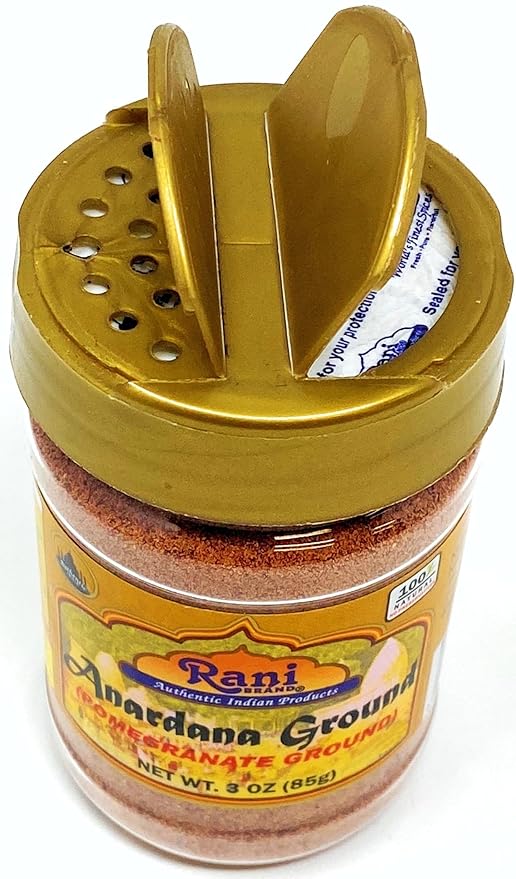 Rani Anardana (Pomegranate) Ground, Indian Spice 3oz (85g) PET Jar ~ All Natural | No Color | Gluten Friendly | Vegan | NON-GMO | No Salt or fillers | Indian Origin