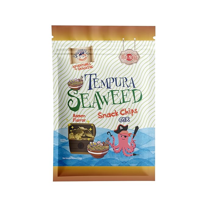 Japanese Tempura Seaweed Snack Chips, Noriten ??Ramen Flavor | 5.29oz | Made in Japan by Swashbuckle Snacks