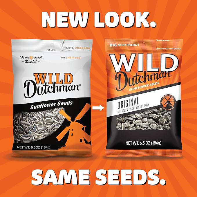 Wild Dutchman Roasted Sunflower Seeds in a Resealable Bag for Ultimate Freshness and an Easy Pour Snack, Salted Original Flavor, 3 LB (Pack of 3)