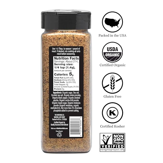 Watkin's Organic Premium Grilling Spiced Maple Seasoning, 10.6 oz